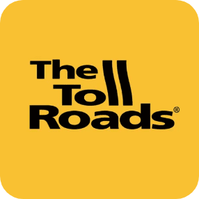 The Toll Roads app icon, featuring The Toll Roads logo against a bright yellow background