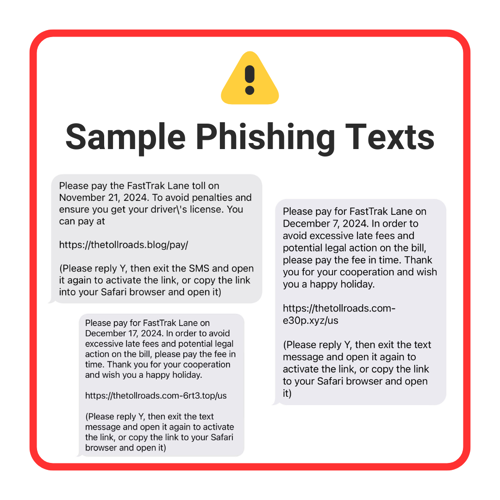 Sample Phishing Texts